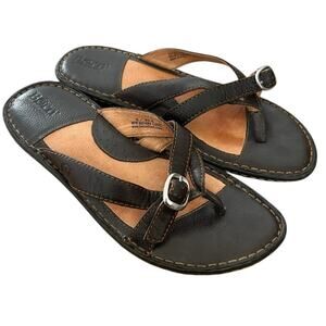 Born Brown Leather Sandals Sz 9